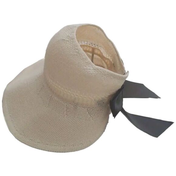 Foldable Straw Sun Visor Hat - Picture 4 of 9